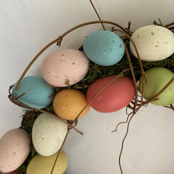 Grapevine Easter Egg Wreath 16" - Picture 2 of 5